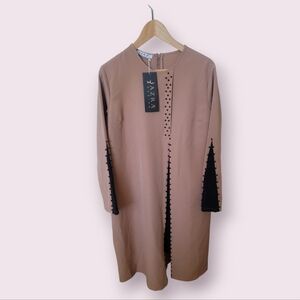 Azra Women Elegant Stylish Full Sleeve O-neck Tops open Split Blouses.US Size 12